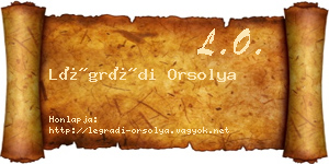 Légrádi Orsolya névjegykártya